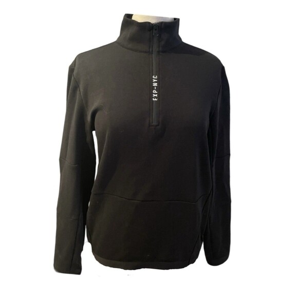 EXPRESS Black Quarter Zip Long Sleeve Sweatshirt Men’s Size Large New $69.90 - Picture 1 of 9